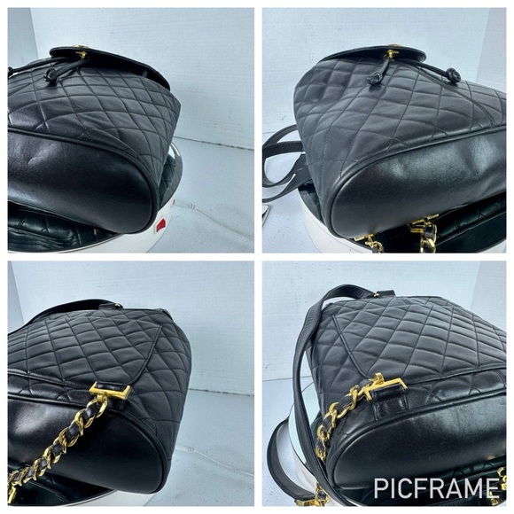 CHANEL CC TURNLOCK Matelasse Backpack Bag Leather Black Unisex - Picture 5 of 14
